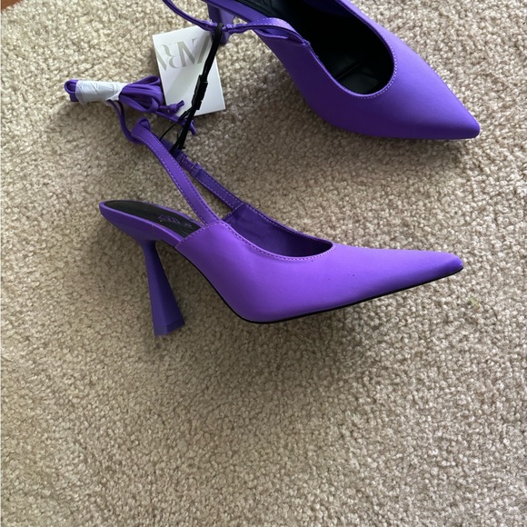 Brand new Zara purple fabric heels. - Picture 4 of 6